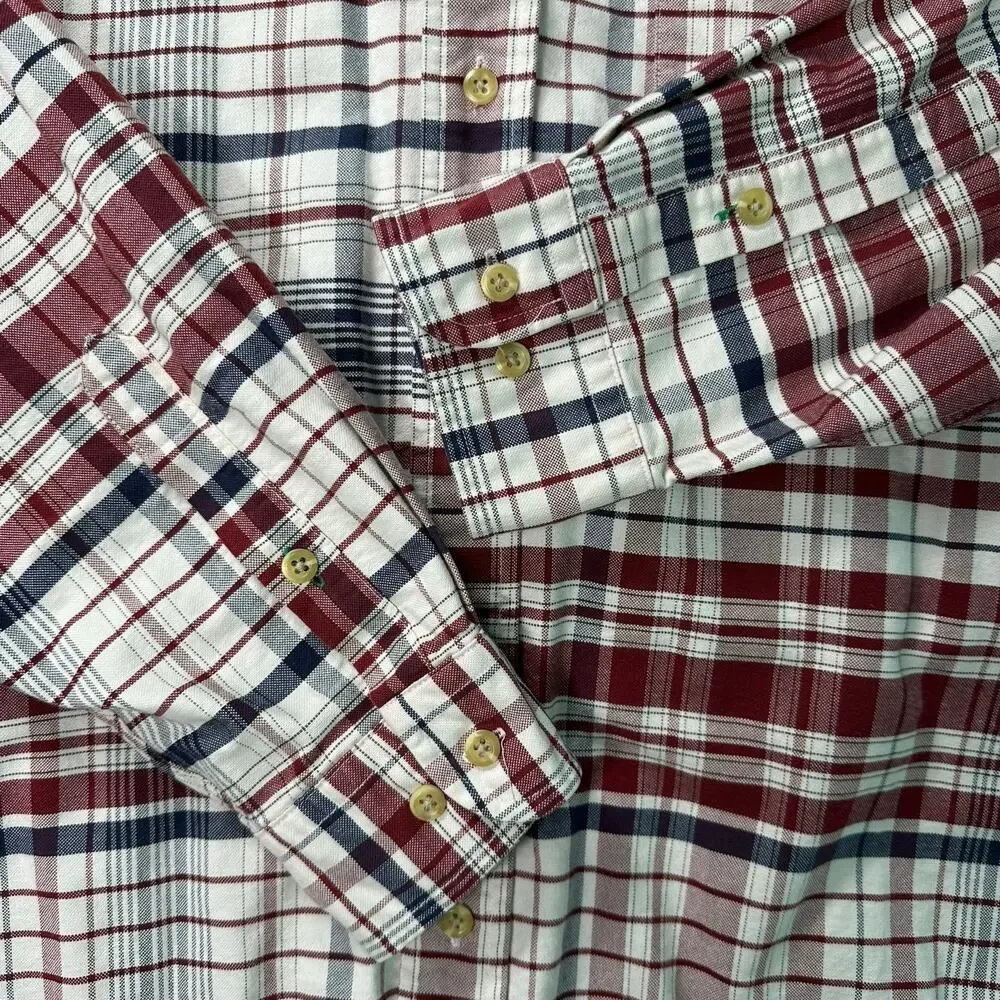 Vintage Tommy Hilfiger Plaid Button Down Shirt 90s Mens  Lrg Embroidered Crest‎